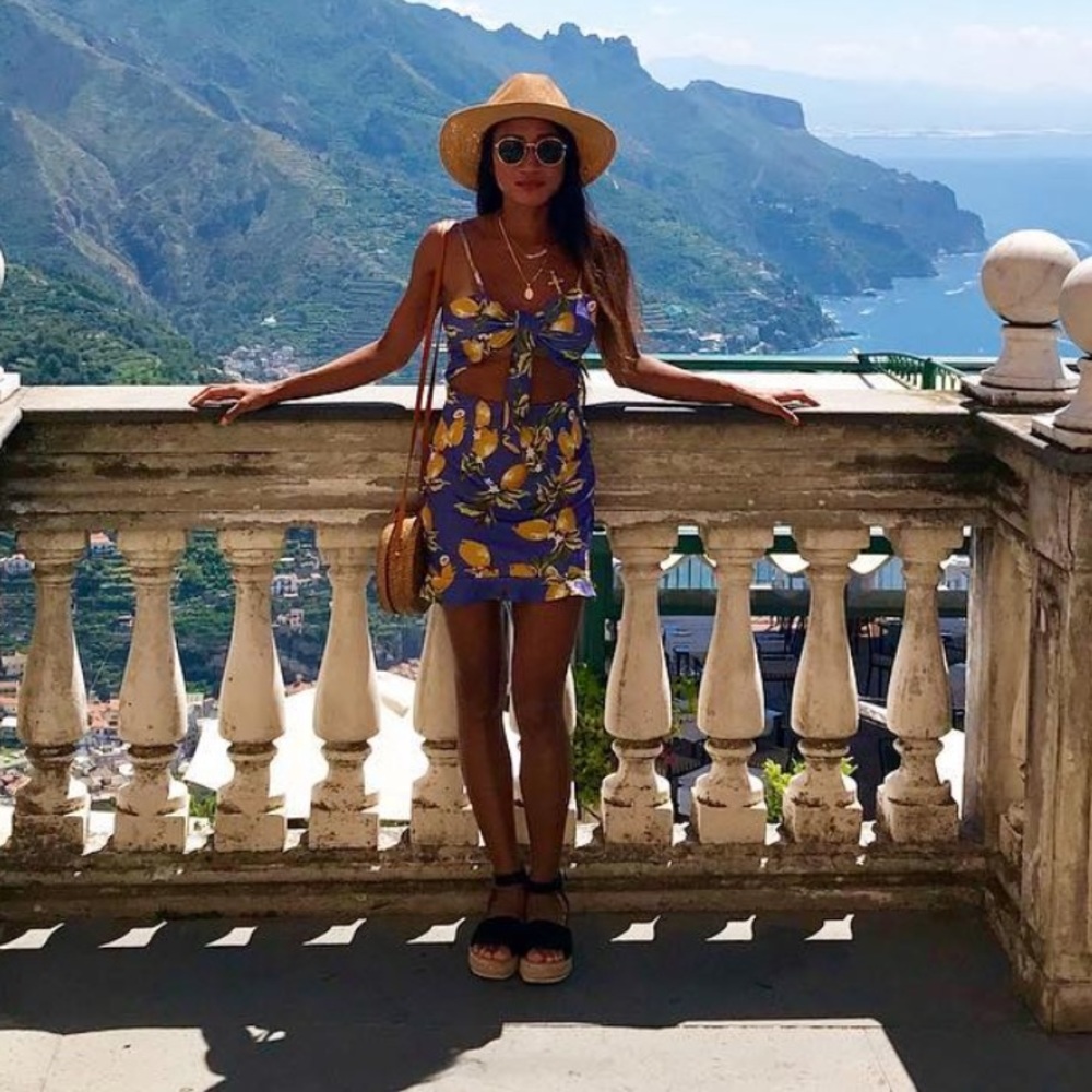 Blue lemon summer dress